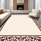 Ornate Floral Scroll Border Design Rug