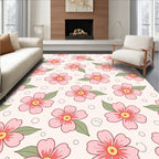 Blush Pink Floral Pattern Rug