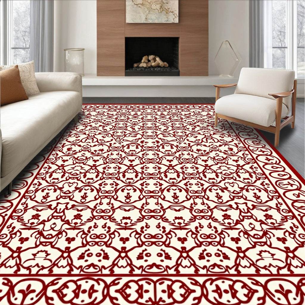 Intricate Floral Patterned Textile Design Rug