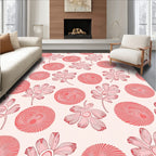 Pink Floral Daisy Inspired Pattern Rug