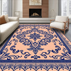 Ornate Floral Scrollwork Patterned Rug