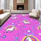Whimsical Unicorn Rainbow Pattern Design Rug