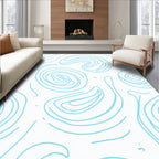 Soft Blue Abstract Swirls Rug