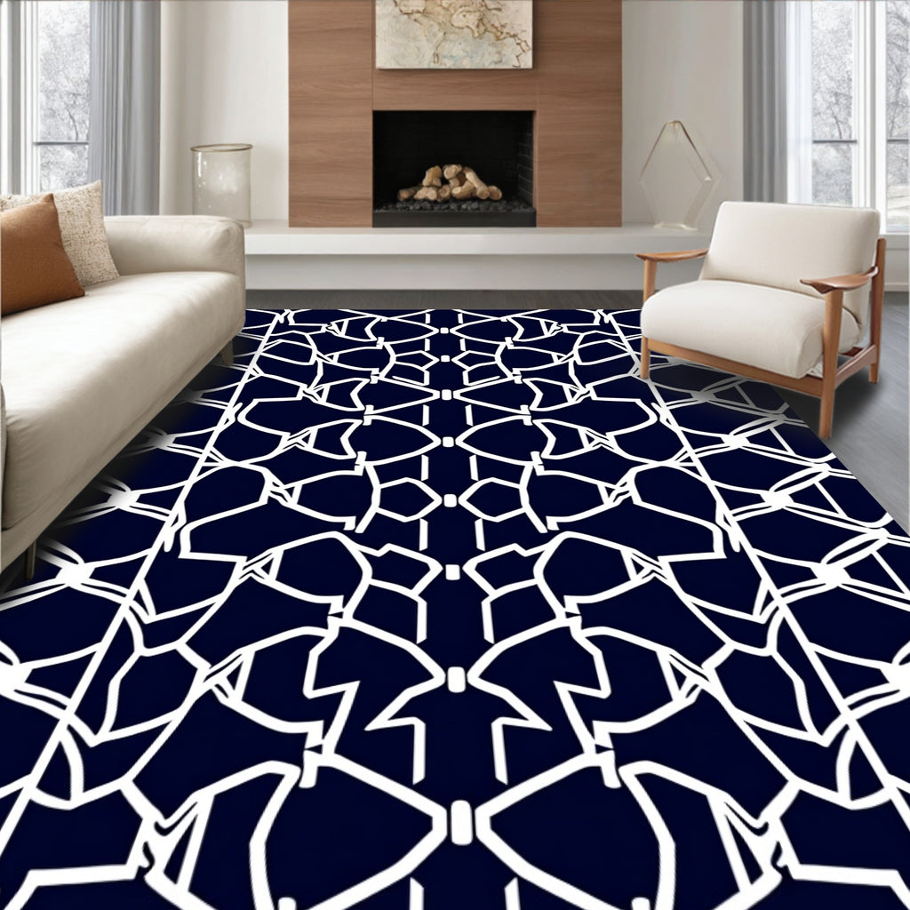 Modern Geometric Lattice Design Rug