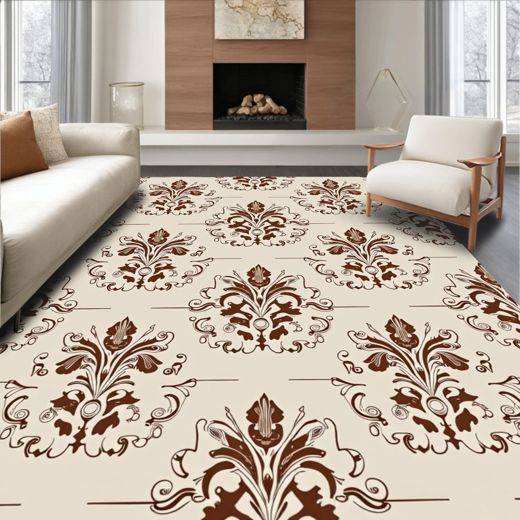 Classic Floral Scrollwork Pattern Rug