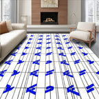 Bold Blue Abstract Stripe Design Rug