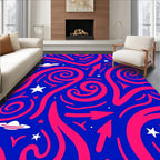Cosmic Arrows Swirls Stars Pattern Rug