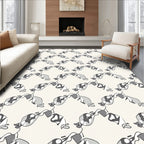 Modern Black Gray Abstract Figure Pattern Rug