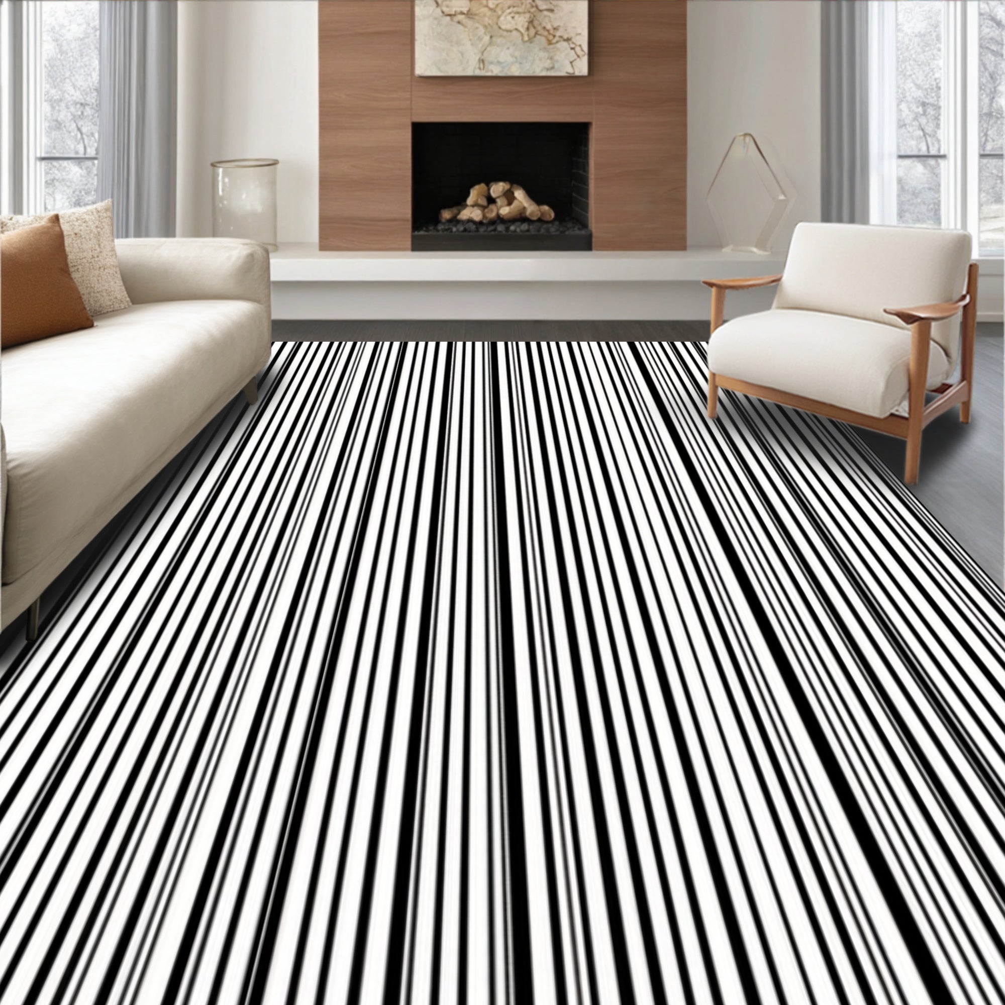 Bold Vertical Stripe Pattern Rug