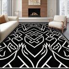 Bold Abstract Geometric Wildlife Pattern Rug