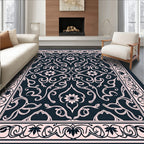 Ornate Floral Scrollwork Decorative Rug