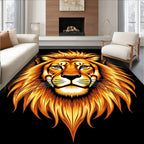 Fiery Lion Head Graphic Rug