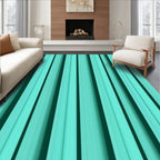 Aquamarine Vertical Stripe Design Rug