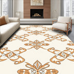 Elegant Ochre Patterned Design Rug