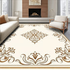Elegant Brown Scrollwork With Center Medallion Rug