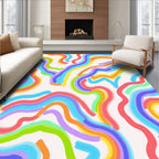Colorful Swirling Abstract Wave Pattern Rug