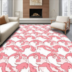 Abstract Pink Faces Pattern Design Rug