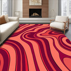 Groovy Wavy Pink Purple Design Rug