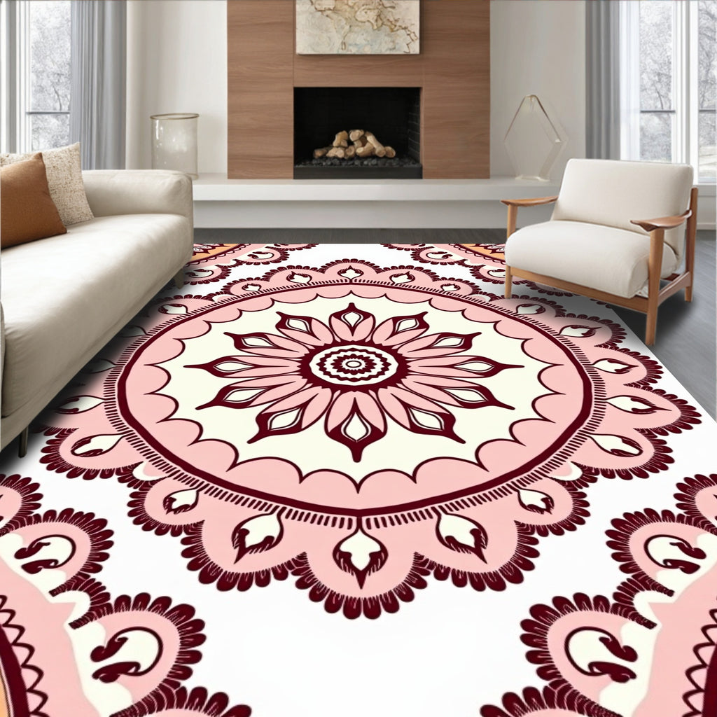 Mandala Flower Patterned Design Rug