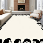 Friendly Faces Border Pattern Rug