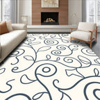 Swirling Vine Leaf Pattern Rug