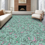 Whimsical Floral Vine Pattern Rug