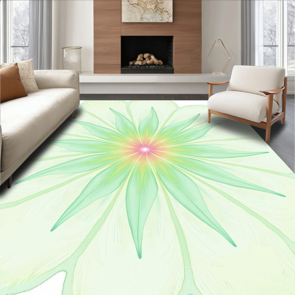 Pastel Bloom Mandala Rug