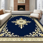 Ornate Floral Symmetrical Blue Rug