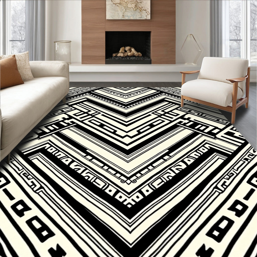 Geometric Chevron Pattern Rug