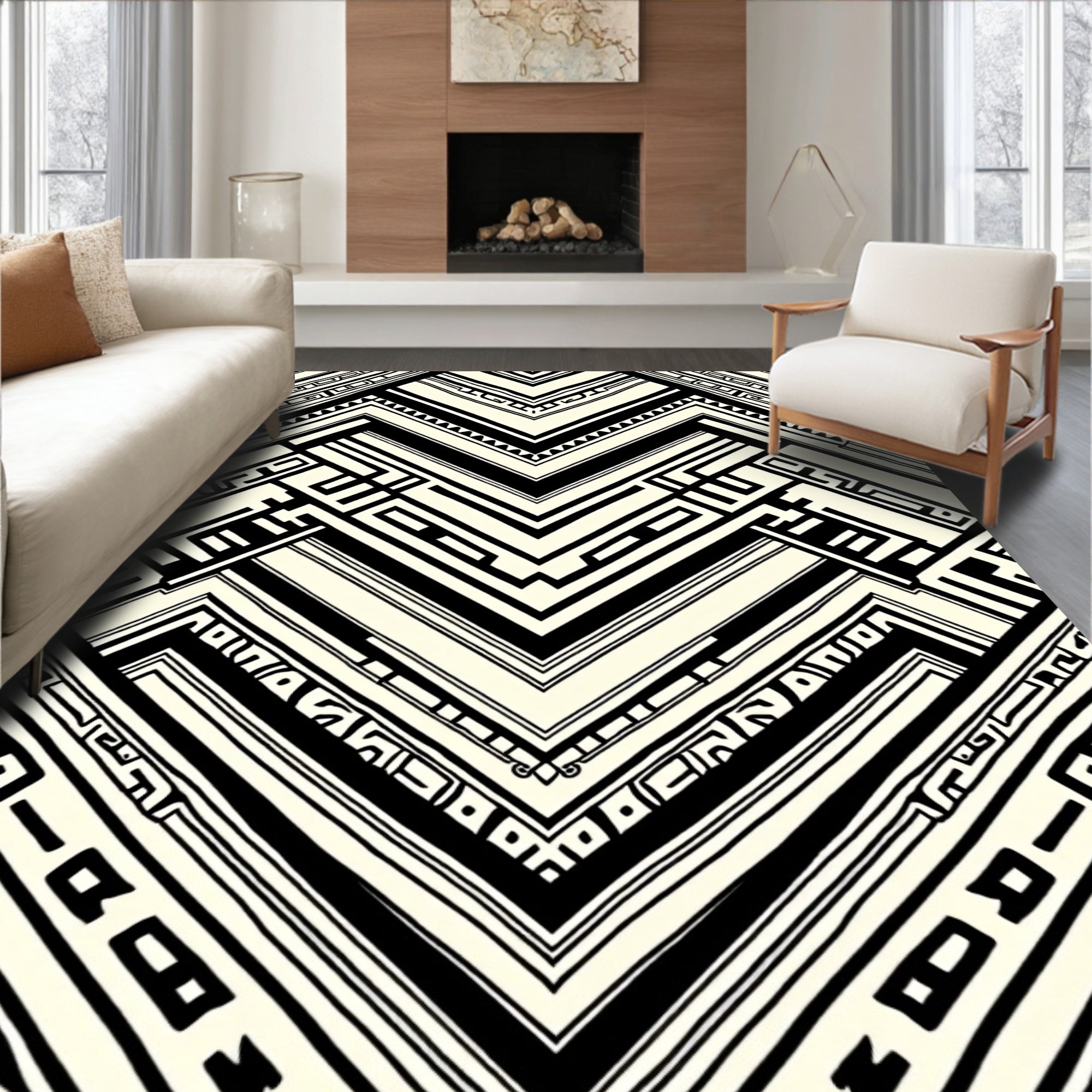 Geometric Chevron Pattern Rug