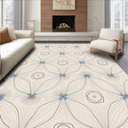 Modern Floral And Square Pattern Rug
