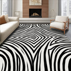 Bold Black White Zebra Stripes Rug