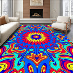 Vibrant Abstract Psychedelic Mandala Rug