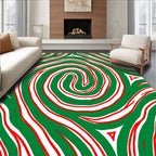 Crimson Green Swirls Rug