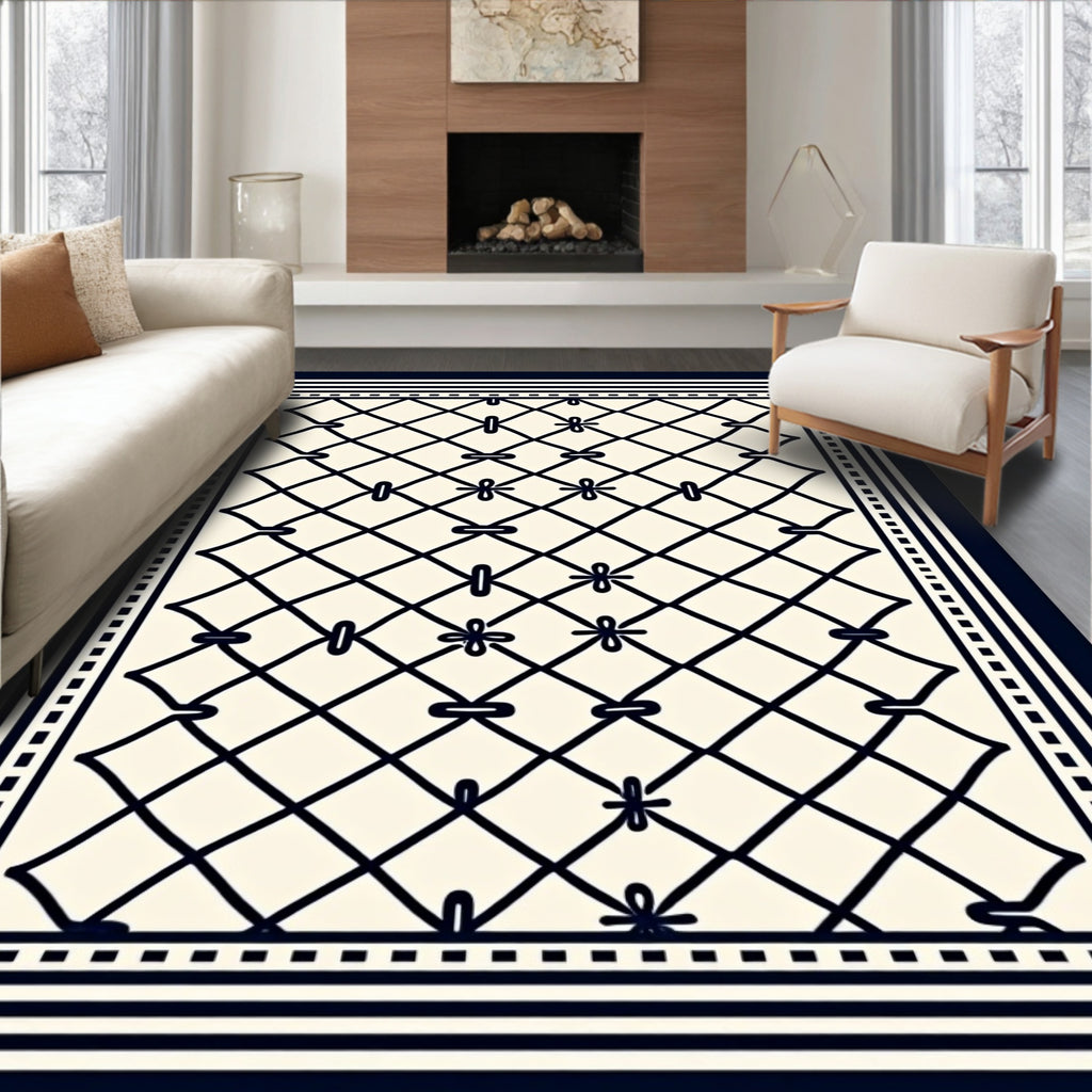 Classic Diamond Lattice Pattern Rug