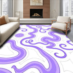 Abstract Swirls Purple Pattern Rug