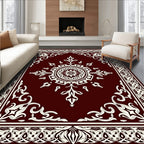 Exotic White Floral Mandala Pattern Rug
