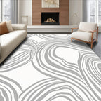 Abstract Grey Swirls Contempo Rug