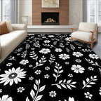 White Floral Vine Pattern Rug