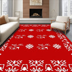 Crimson White Antler Ice bloom Stripe Rug
