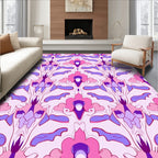 Symmetrical Floral Pattern with Pink Hues Rug