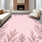 Pale Pink Botanical Leaf Arrangement Rug