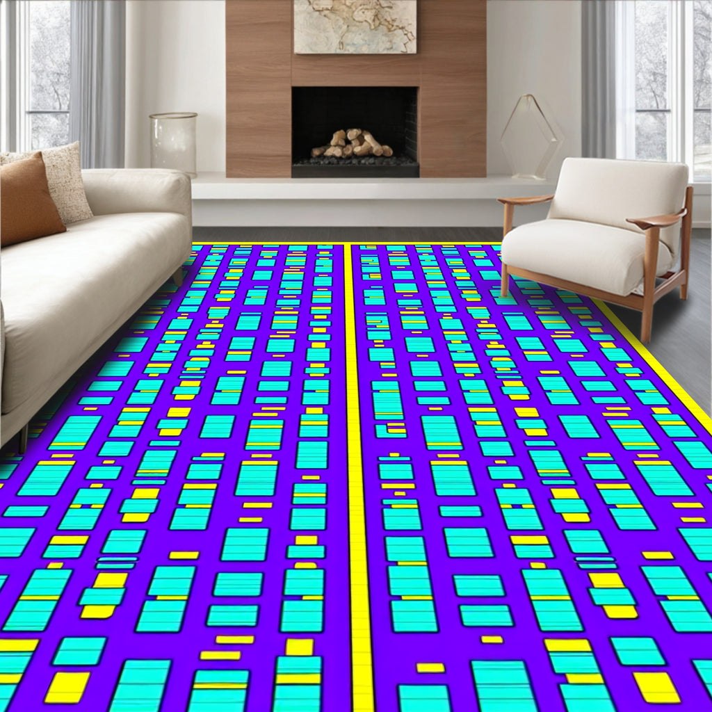 Geometric Block Print Design Rug
