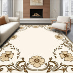 Vintage Floral Swirl Border Design Rug