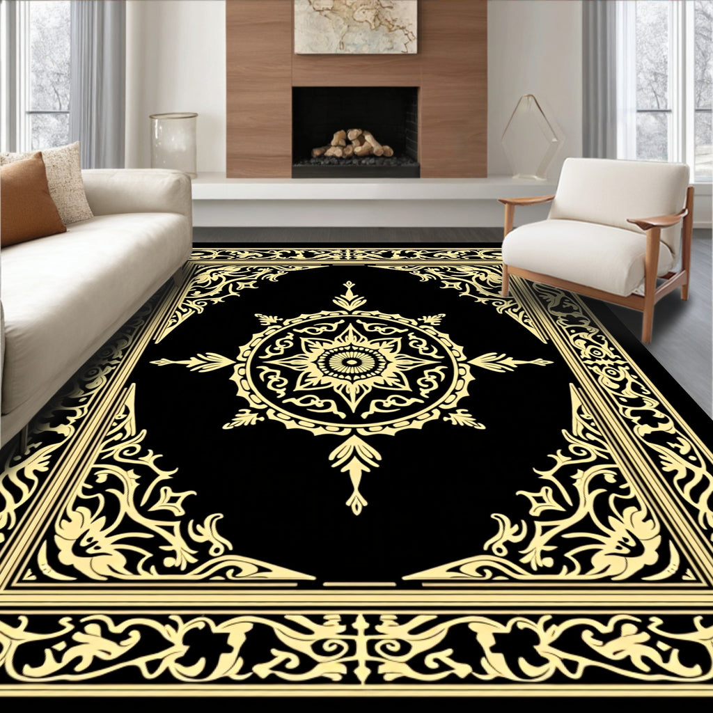 Intricate Mandala Frame Design Rug
