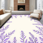 Lavender Leafy Vine Pattern Rug
