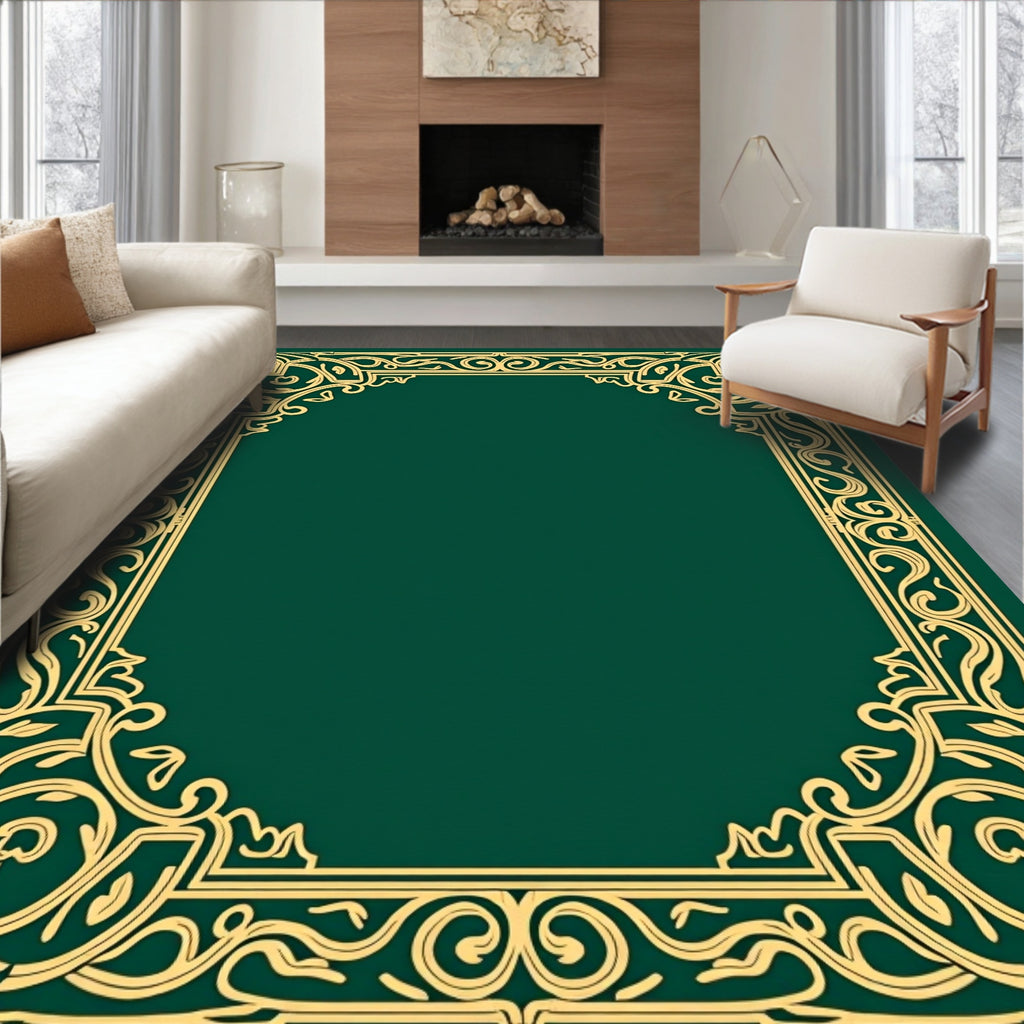 Art Nouveau Floral Border Design Rug