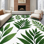 Leafy Branch Pattern Nature Print Rug