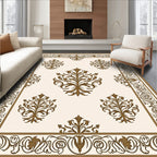 Ornate Floral Scroll Patterned Rug