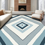 Cool Tone Diamond Pattern Rug